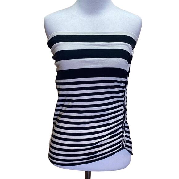 Free People Striped Strapless Ruched Tank Top Size Small - Picture 1 of 11
